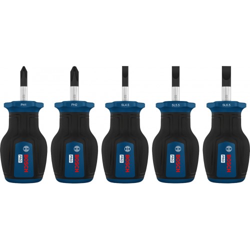 Bosch PRO Súprava krátkych skrutkovačov PH/SL, 5ks 1600A03HU6 Bosch PRO Súprava krátkych skrutkovačov PH/SL, 5ks 1600A03HU6