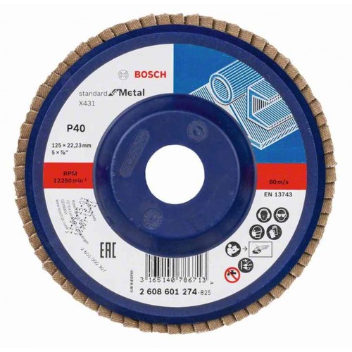 BOSCH Lamelový brúsny kotúč X431, Standard for Metal, 125 mm, 22,23 mm, 40 2608601274