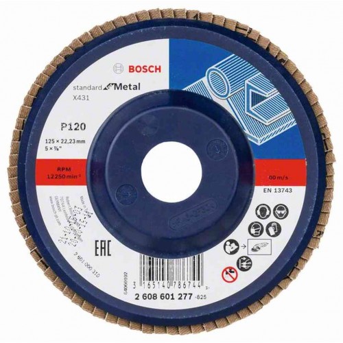 BOSCH Lamelový brúsny kotúč X431, Standard for Metal, 125 mm, 22,23 mm, 120 2608601277