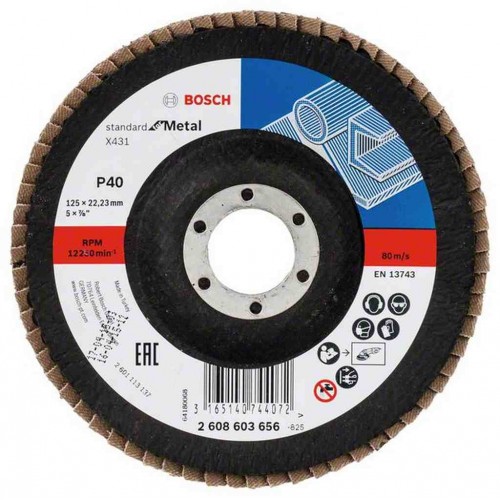 BOSCH Lamelový brúsny kotúč X431, Standard for Metal, 125 mm, 22,23 mm, 40 2608603656