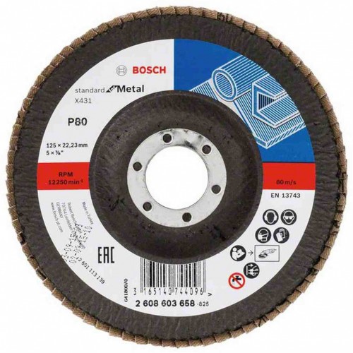 BOSCH Lamelový brúsny kotúč X431, Standard for Metal, 125 mm, 22,23 mm, 80 2608603658