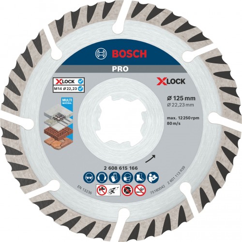 BOSCH Diamantový rezací kotúč PRO Multi Material 125 x 22,23 mm, X-Lock, 2 ks 2608615286 BOSCH Diamantový rezací kotúč PRO Multi Material 125 x 22,23 mm, X-Lock, 2 ks 2608615286