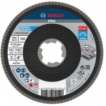 BOSCH Lamelový brúsny kotúč PRO X571, zalomený, 115 mm, G120, X-Lock 2608619200