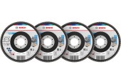 BOSCH Sada lamelových brúsnych kotúčov X451,115x22,23 mm, G40; 60; 80; 120, T27 608626163