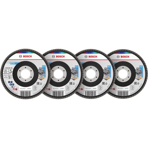 BOSCH Sada lamelových brúsnych kotúčov X451,115x22,23 mm, G40; 60; 80; 120, T27 608626163