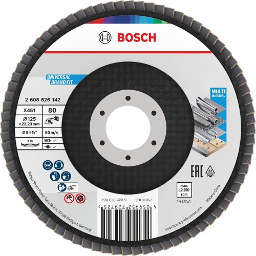 BOSCH Lamelový brúsny kotúč X451, 125 × 22,23 mm, G80, T29, 15 ks 2608626177