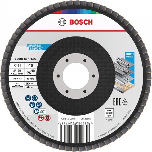 BOSCH Lamelový brúsny kotúč X451, 125 × 22,23 mm, G120, T27, 15x 2608626182