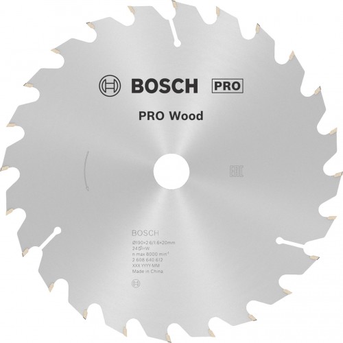 BOSCH Kotúč PRO Wood na drevo pre okružné píly, 190 × 2,6 × 20 mm, T24 2608640612 BOSCH Kotúč PRO Wood na drevo pre okružné píly, 190 × 2,6 × 20 mm, T24 2608640612