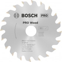 BOSCH Kotúč PRO Wood cordless na drevo 85x1,1/0,7 mm, 2608643071
