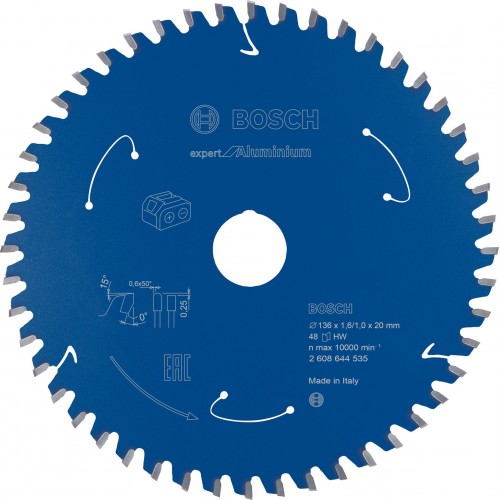 BOSCH Pílový kotúč Expert for Aluminium 136×20×1,6/1×48T 2608644535