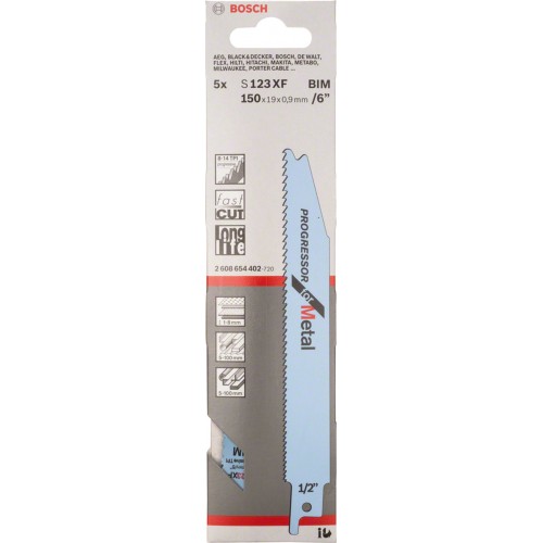 BOSCH List chvostovej píly S 123 XF Progressor for Metal 5 ks 2608654402 BOSCH List chvostovej píly S 123 XF Progressor for Metal 5 ks 2608654402