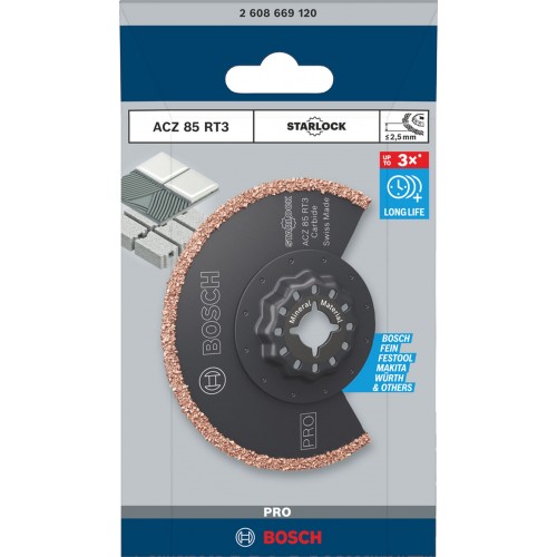 BOSCH Pílový list PRO ACZ 85 RT3 pre viacúčelové náradie, 85 x 2,5 mm 2608669120 BOSCH Pílový list PRO ACZ 85 RT3 pre viacúčelové náradie, 85 x 2,5 mm 2608669120