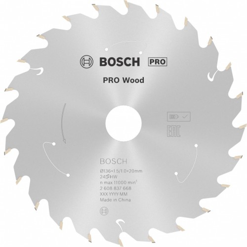 BOSCH Kotúč PRO Wood cordless na drevo 136 x1,5/1 x 20 T24 2608837668