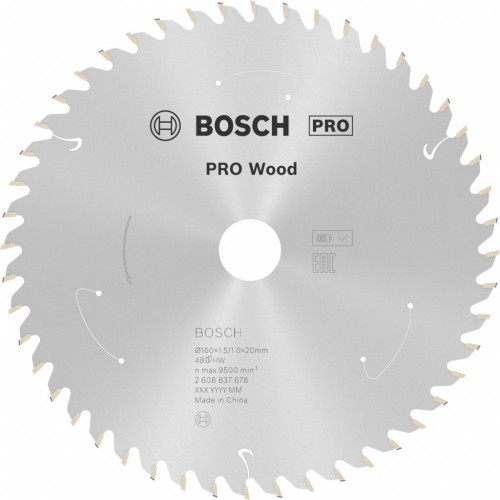 BOSCH Kotúč PRO Wood cordless na drevo 160x20/15,875x1,5/1,0x48T 2608837678
