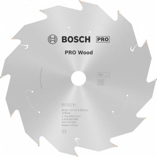 BOSCH Kotúč PRO Wood cordless na drevo 165x15,875x1,5/1,0x12T 2608837680