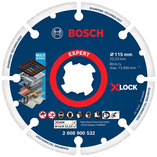 BOSCH Rezací kotúč EXPERT Diamond Metal Wheel X-LOCK, 115 x 22,23 mm 2608900532