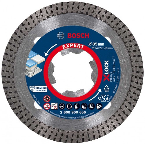 BOSCH Diamantový rezací kotúč EXPERT HardCeramic X-LOCK 85 × 22,23 × 1,6 × 7 mm 2608900656