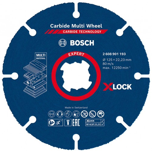 BOSCH Rezací kotúč EXPERT Carbide Multi Wheel X-LOCK, 125 mm, 22,23 mm 2608901193