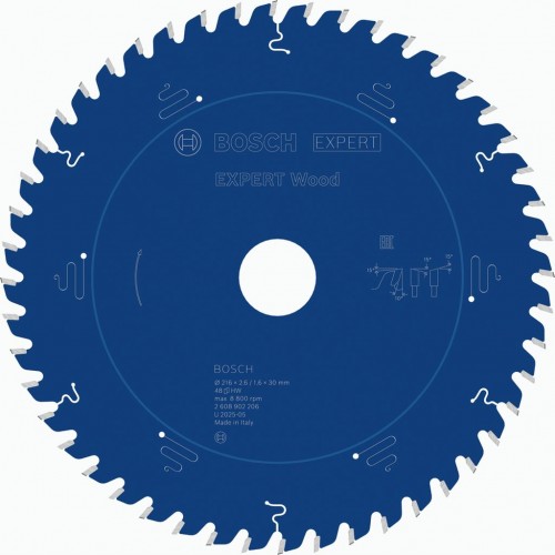 BOSCH Pílový kotúč EXPERT Wood na drevo, 216 × 2,6/1,6 × 30 mm, T48 2608902206