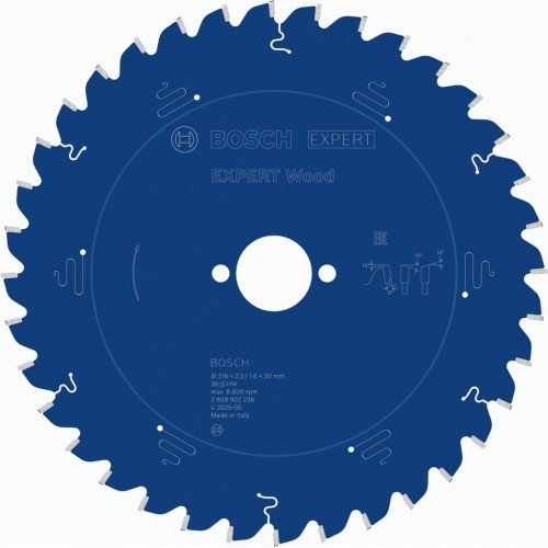 BOSCH Pílový kotúč EXPERT Wood na drevo pre okružné píly, 216×2,3/1,6×30mm, T36 2608902236