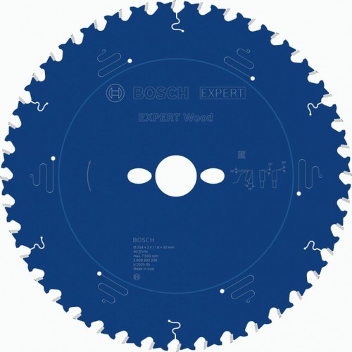 BOSCH Pílový kotúč EXPERT Wood na drevo pre okružné píly, 254×2,4/1,6×30mm, T40 2608902238