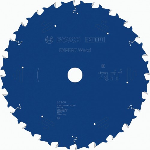 BOSCH Pílový kotúč EXPERT Wood na drevo, 254×2,6/1,8×25,4mm, T24 2608902240