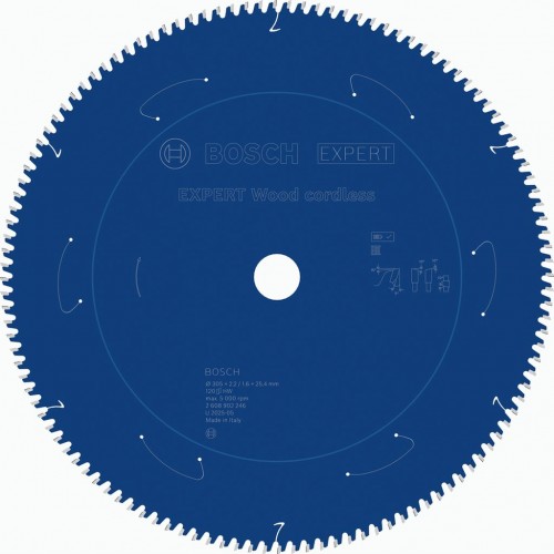 BOSCH Pílový kotúč EXPERT Wood cordless, 305 x 2,2/1,6 x 25,4 mm, T120 2608902246