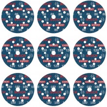 BOSCH Sada fóliových brúsnych kotúčov EXPERT O780 125 mm G80, G120 , G180, 9 ks 2608902407