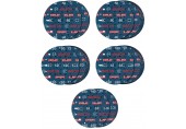 BOSCH Sada fóliových brúsnych kotúčov EXPERT O780,150 mm,G60/G80/G120/G180/G240 2608902470