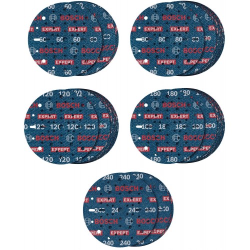 BOSCH Sada fóliových brúsnych kotúčov EXPERT O780,150 mm,G60/G80/G120/G180/G240 2608902470