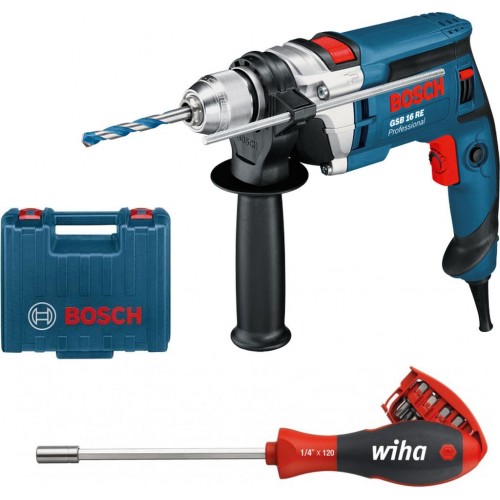 BOSCH GSB 16 RE Príklepová vŕtačka + skrutkovač Wiha 0615990K30 BOSCH GSB 16 RE Príklepová vŕtačka + skrutkovač Wiha 0615990K30