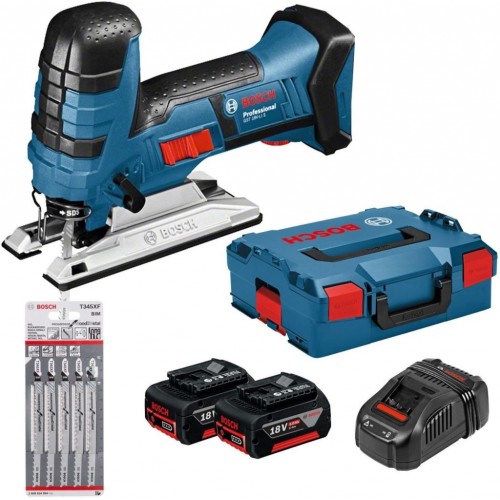 BOSCH GST 18V-LI S Aku priamočiara píla + 5-dielna súprava listov 06015A5106