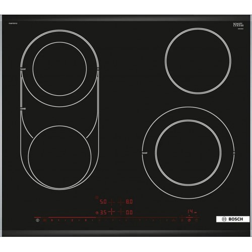 Bosch Serie 8 Elektrická varná doska 60 cm, montáž na pracovnú dosku s rámikom PKM675DP1D Bosch Serie 8 Elektrická varná doska 60 cm, montáž na pracovnú dosku s rámikom PKM675DP1D