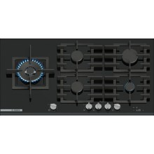 Bosch Serie 8 Plynová varná doska 90 cm, tvrdené sklo, čierna PRS9A6H40