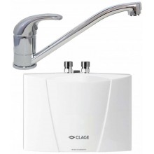 CLAGE M7 EKM Prietokový ohrievač vody 6,5 kW 400 V + páková stojanková batéria 1500-17227