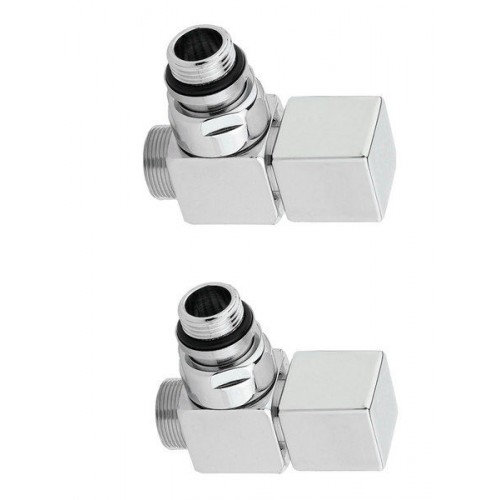 SAPHO CUBE pripojovacia sada ventilov ručné rohová, strieborná CP4520