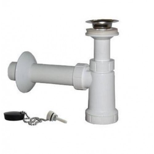 SAPHO umývadlový sifón, nerezová výpusť 5/4 ", zátka retiazka, odpad 40mm, plast CV1011