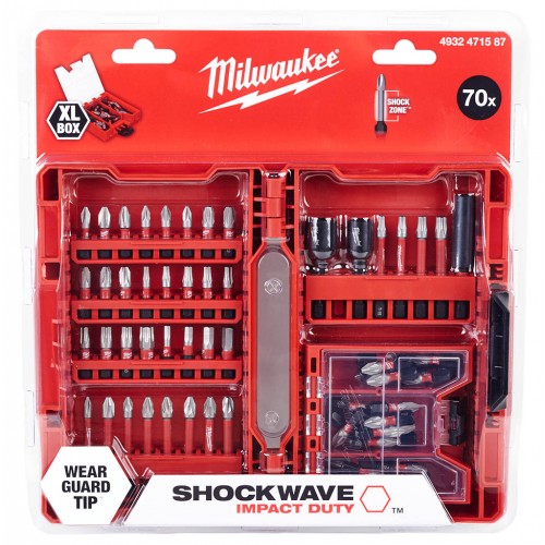 Milwaukee Shockwave Impact duty Sada skrutkovacích bitov 70 ks 4932471587