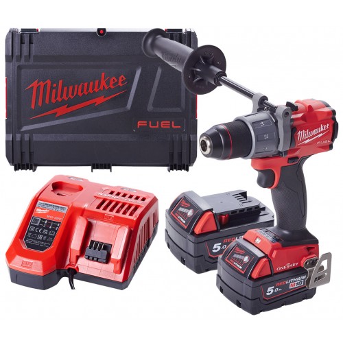 Milwaukee M18 ONEPD2-502X Aku příklepová vrtačka 2x5.0 Ah, HD Box 4933464527