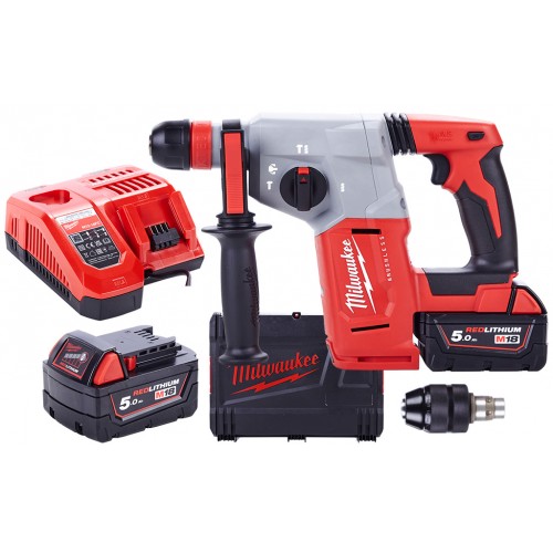 Milwaukee M18 BLHX-502X Aku kladivo SDS-Plus 2x5.0 Ah, HD Kufor 4933478892