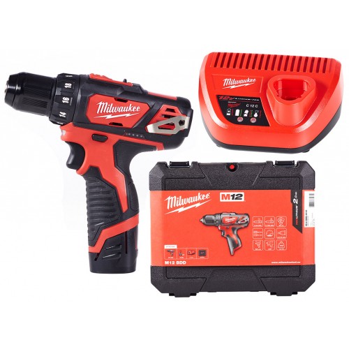 Milwaukee M12 BDD-201C Aku vŕtací skrutkovač 1x2.0 Ah, Kufrik 4933479439