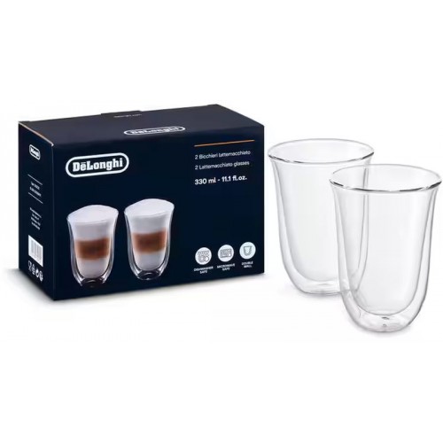 DeLonghi Dvojstenné poháre na latte macchiato, 330 ml, sada 2 ks DLSC312 DeLonghi Dvojstenné poháre na latte macchiato, 330 ml, sada 2 ks DLSC312