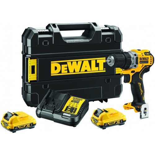 DeWALT DCD701D2 Aku bezuhlíková vrtačka (57,5Nm/12V/2x2,0Ah) kufor Tstak