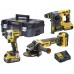 DeWALT DCK305P3T Kombo sada DCH273N + DCG405 + DCF887 + DCB115 + (18V/3x5,0Ah) kufor Tstak