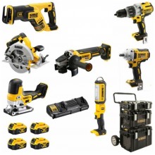 DeWALT DCK856P4 Aku Kombo sada 8 druhov náradia,18V XR 4 x 5Ah,3x kufor+vozík