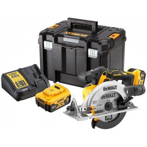 DeWALT DCS565P2 Aku kotúčová píla 165mm XR (18V/2x5,0 Ah) kufor Tstak