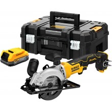 DeWALT DCS571E1T Aku Kotúčová píla (115mm/18V/1x1,7Ah PowerStack) bez nabíjačky, Tstak