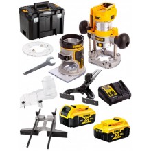 DeWALT DCW604P2 Aku kombinovaná frézka XR (8mm/18V/2x5,0Ah) kufor Tstak