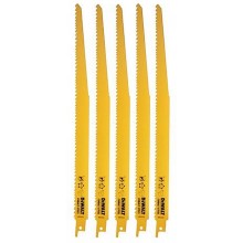 DeWALT DT2402 Bimetalové pílové listy na drevo, preglejku, plast, 203mm 5ks