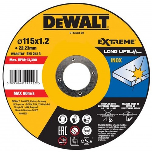 DeWALT DT43903 Rezný kotúč plochý na nerez, 115x1,2x22,23 mm